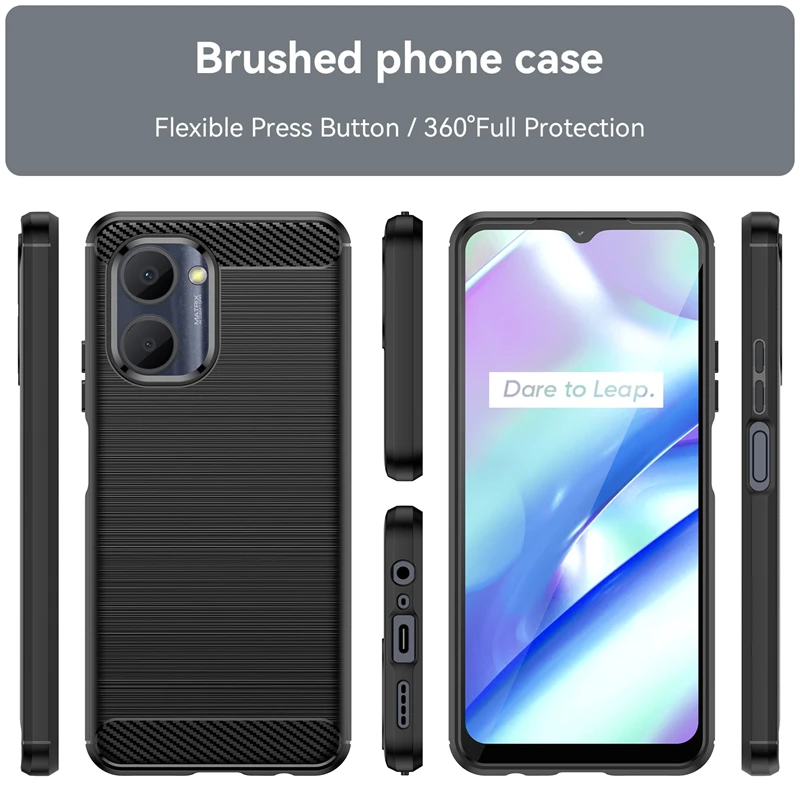 For Realme C30 Case Cover OPPO Realme C30 Capas Shockproof Bumper TPU Soft Carbon Fiber For Fundas Realme C30 C33 C30S C35 C31