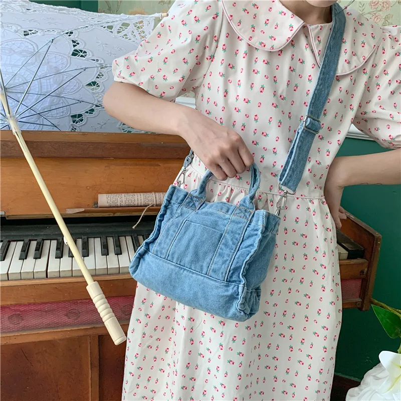 Женская джинсовая сумка-тоут Y2K мини-сумка из денима для девочек - купить по