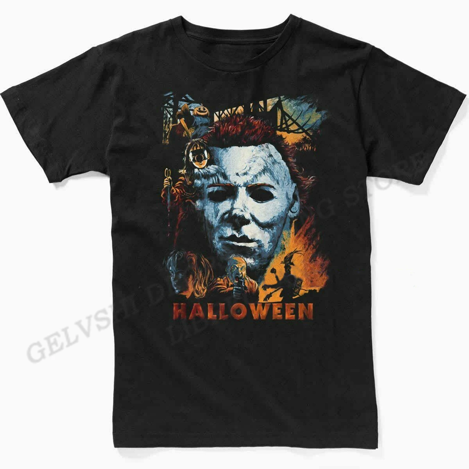 

Halloween T Shirt Men Women Fashion T-shirts Cotton Tshirt Kids Hip Hop Tops Tees Horror Movie Michael Myers Scary Killer Tees