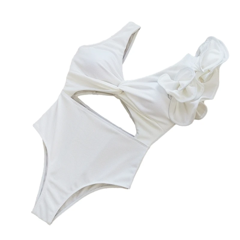 

Женский цельный купальник, Женский спереди купальник, милый купальный костюм с воланом