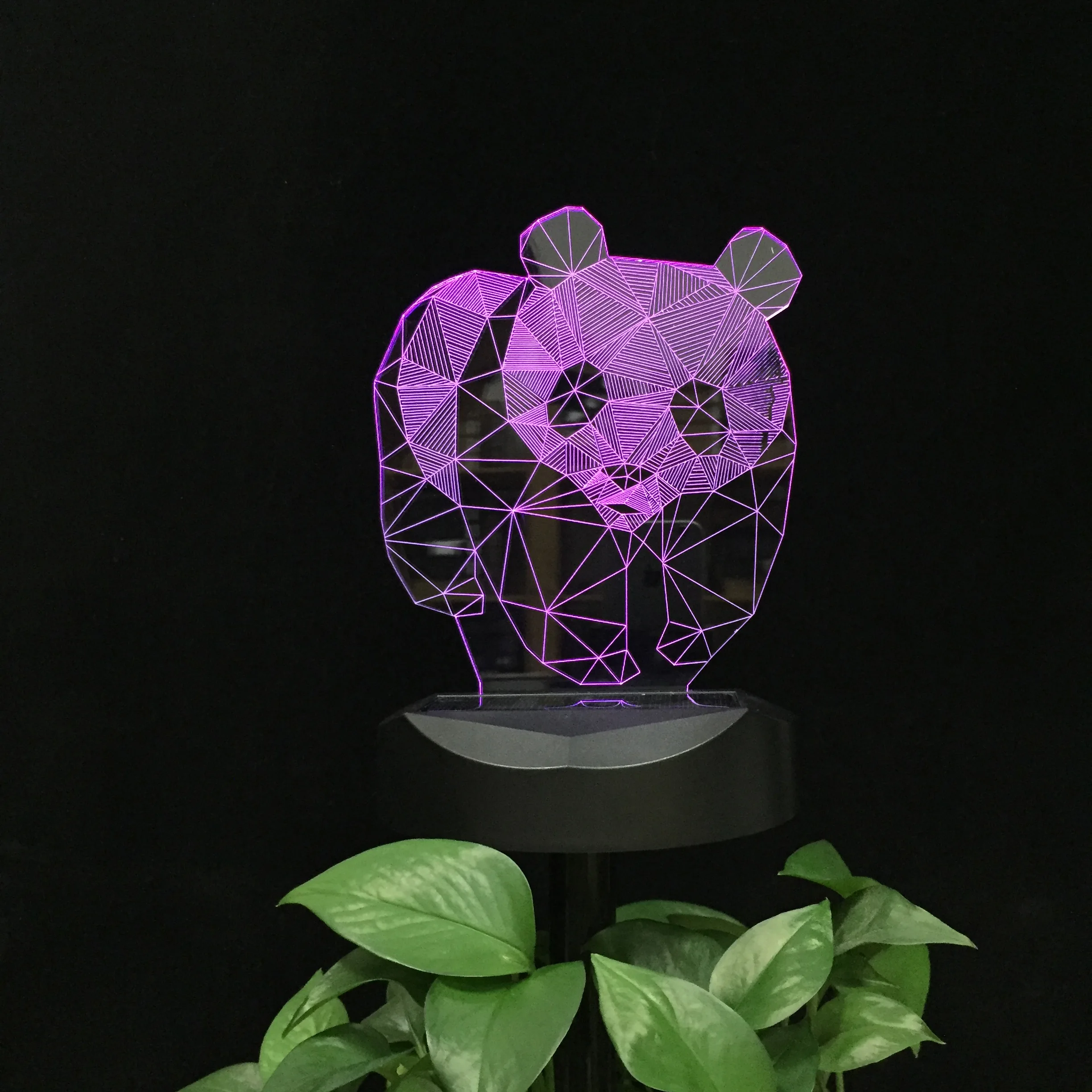Panda Solar Powered 3D LED Night Lamp Waterproof Landscape Lighting Outdoor Animal Garden Light for Yard Holiday Birthday Gift