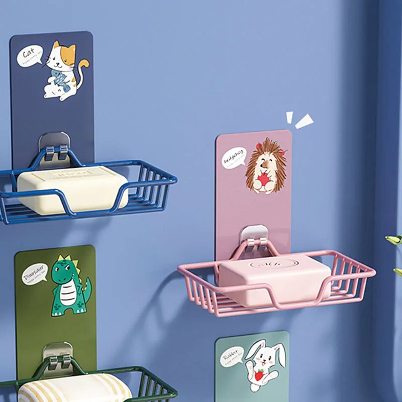 

Настенная стойка для хранения мыла с рисунком из мультфильма, аксессуары для ванной комнаты