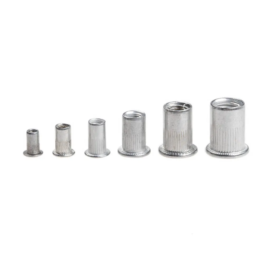 

165 шт. M3-M10 плоская головка заклепки Nut Rivnut, запасная часть, алюминиевый сплав, резьбовые гайки, гайки