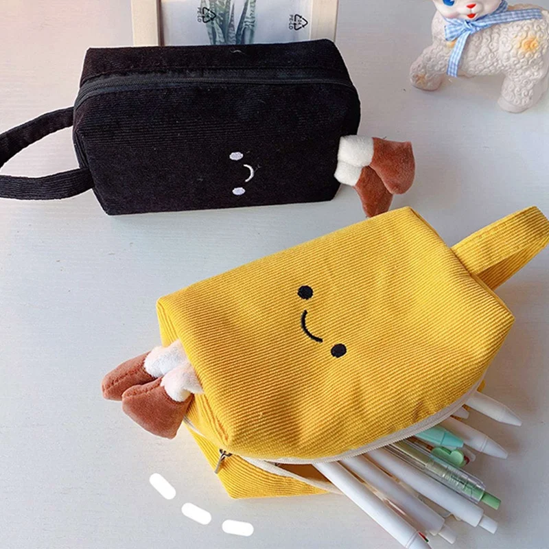 

Вместительная сумка для карандашей, вельветовый чехол для ручек, портативный чехол для макияжа с ручкой