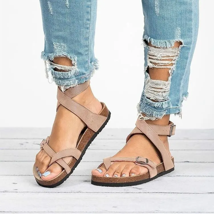 

Women Sandals 2022 New Women Summer Sandals Plus Size 43 PU Leather Flat Sandals Female Flip Flop Casual Beach Shoes Ladies