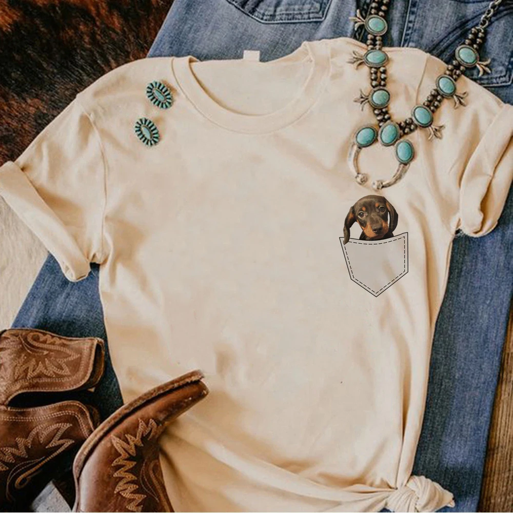 Футболка такса женская уличная одежда футболки Женская Аниме комиксная