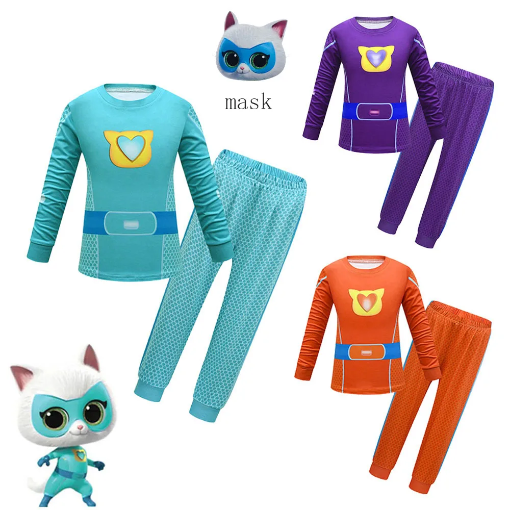 Костюм для косплея супер-Китти девочек и мальчиков мультяшная одежда Свитшот