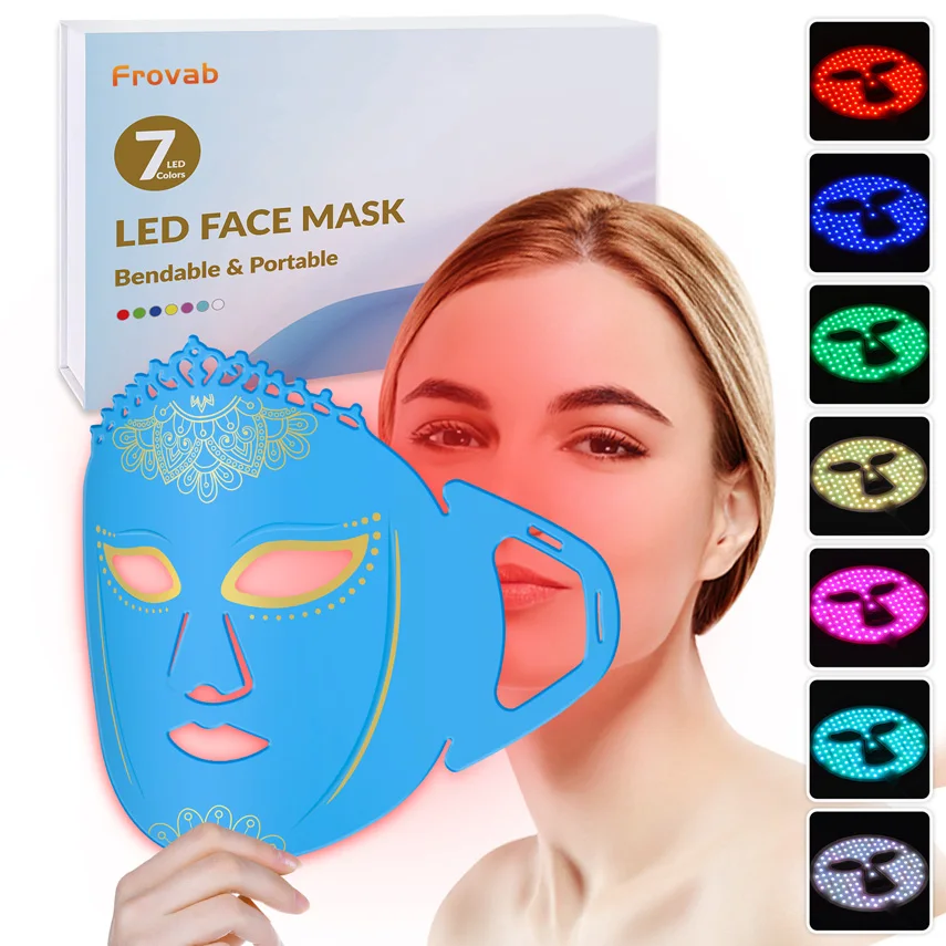 Frovab 7 в 1 цветная фотомаска для лица светодиодная фототерапия косметическое