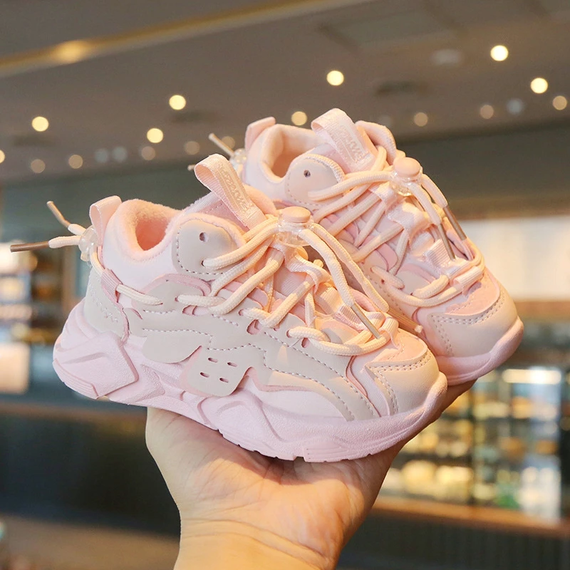 

New Plush Children Chunky Sneakers Waterproof Boys Sports Shoes Running Shoes Child Footwear Comfortale Arch Support Girls