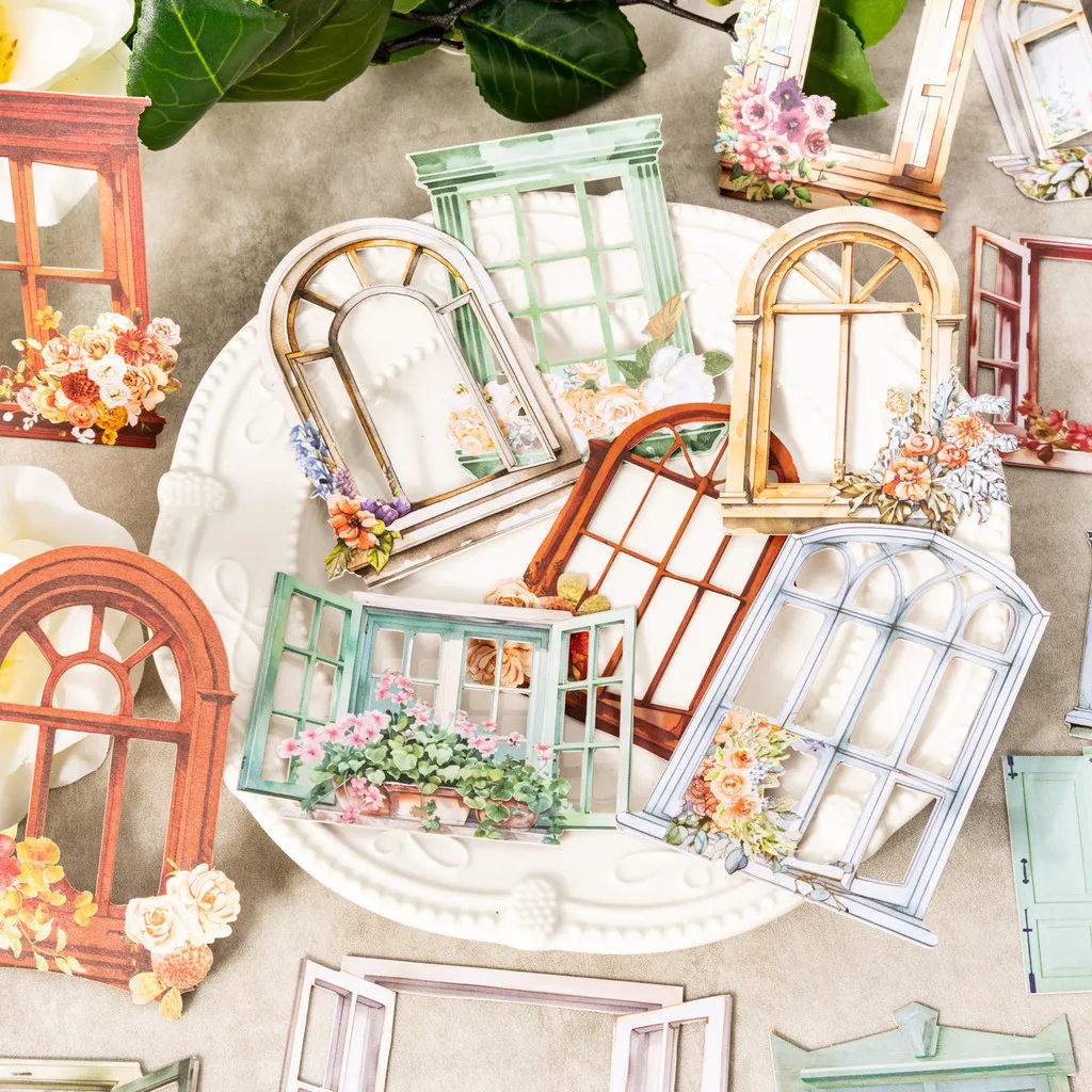 10 шт./упак. Ins Полые Цветы оконные материалы бумага DIY Дневник коллаж фотоальбом