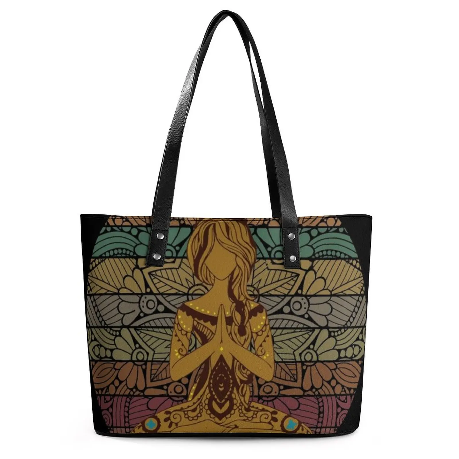 

Namaste Mother Yoga сумки забавные слова Y2k сумка на плечо пляжная сумка-тоут из искусственной кожи студенческие сумки с принтом Ziplock