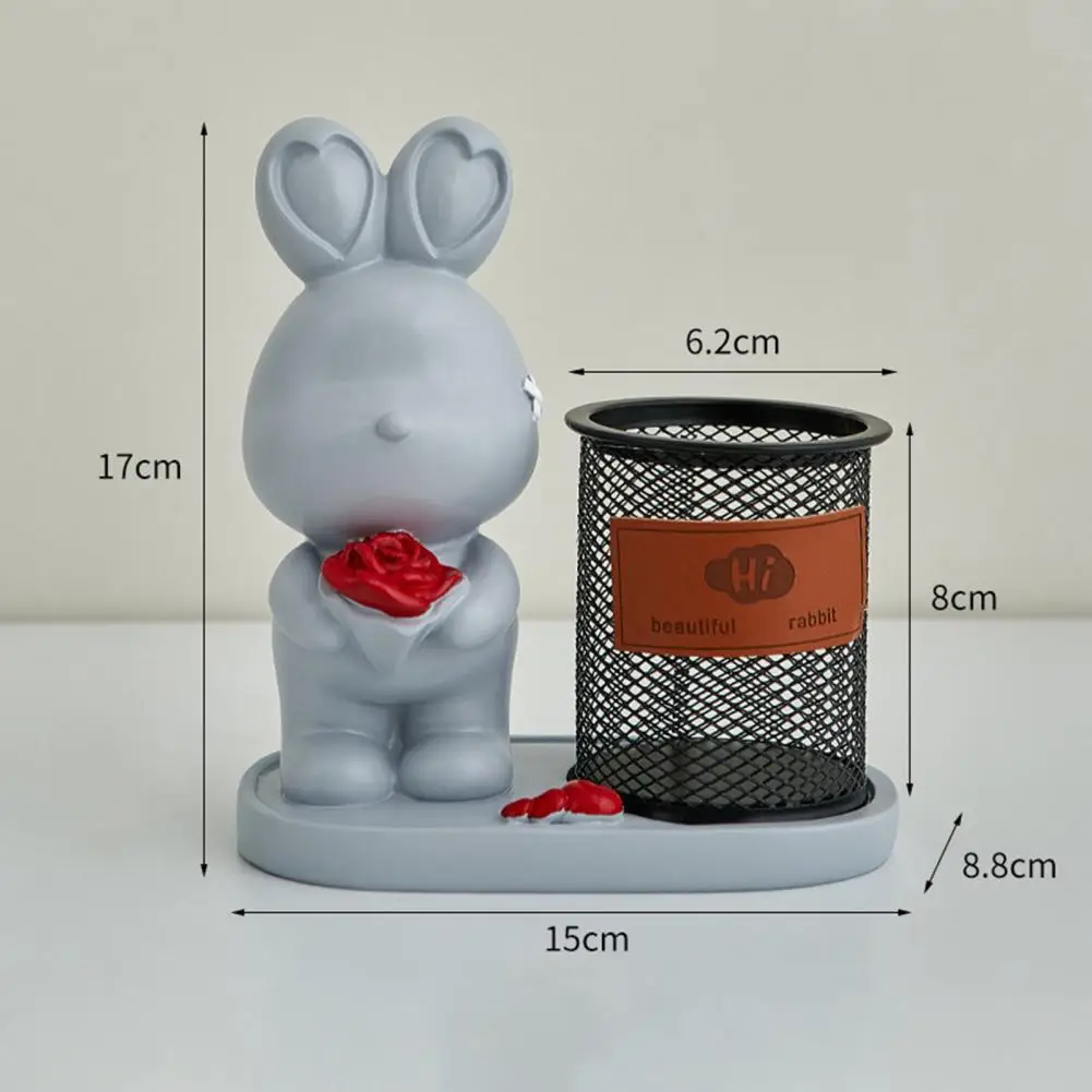 

Настольное украшение, большой мультяшный кролик, цветок, подставка для карандашей, 4 цвета, держатель для карандашей, компактный Новогодний подарок