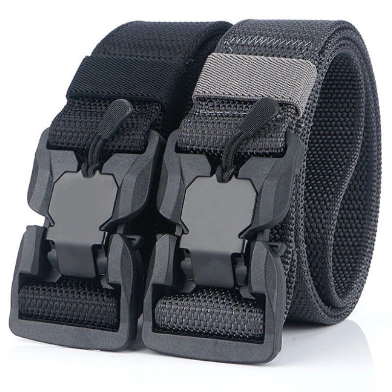

New Men Belt Outdoor Hunting Black Military Tactical Quick Release Magnetic Buckle Multi Function Canvas Nylon Waist Belts Strap