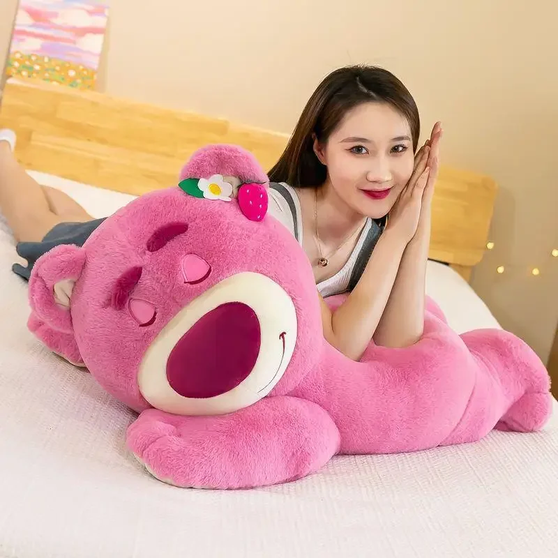 Милая плюшевая игрушка MINISO с клубничным медведем 50-90 см большая подушка