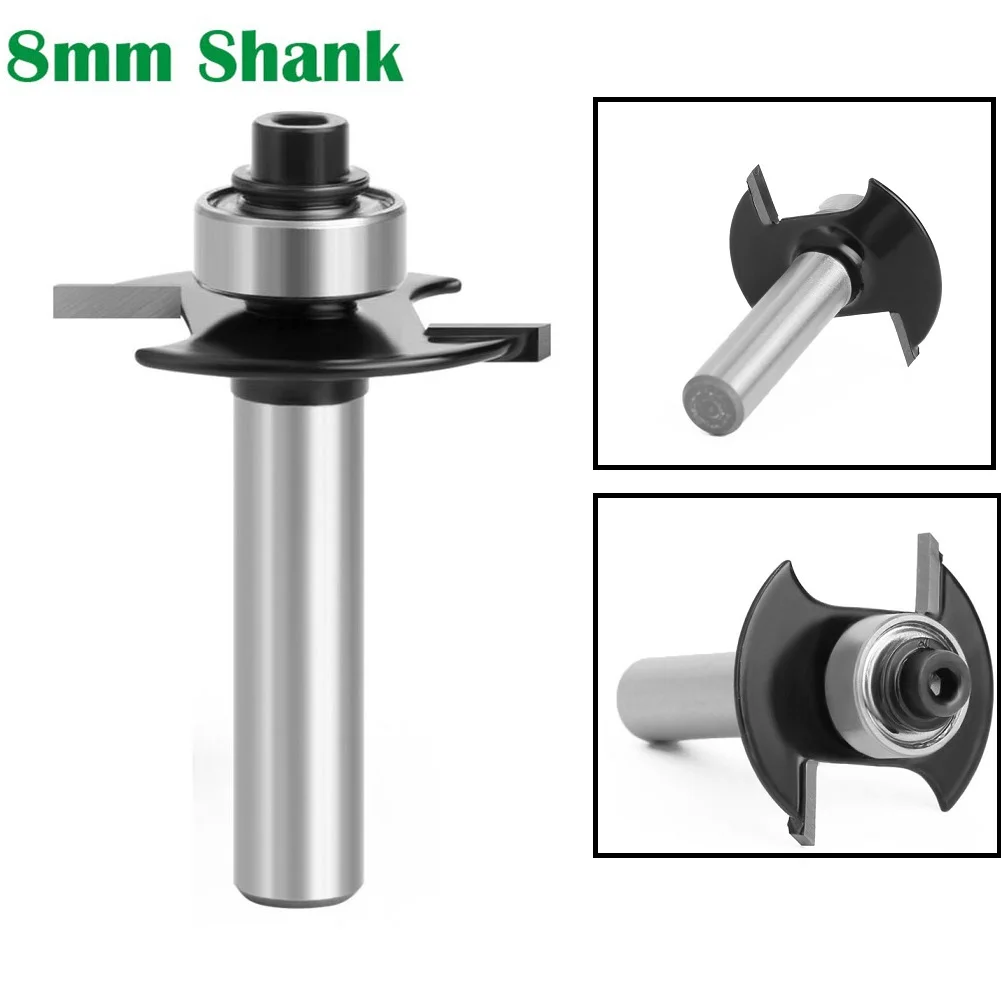 

8mm HSS YG6 Shank 2-1/16" T-Sloting Biscuit Joint Slot Cutter Jointing Slotting Router Bit Bearing Milling Cutter Power Tools