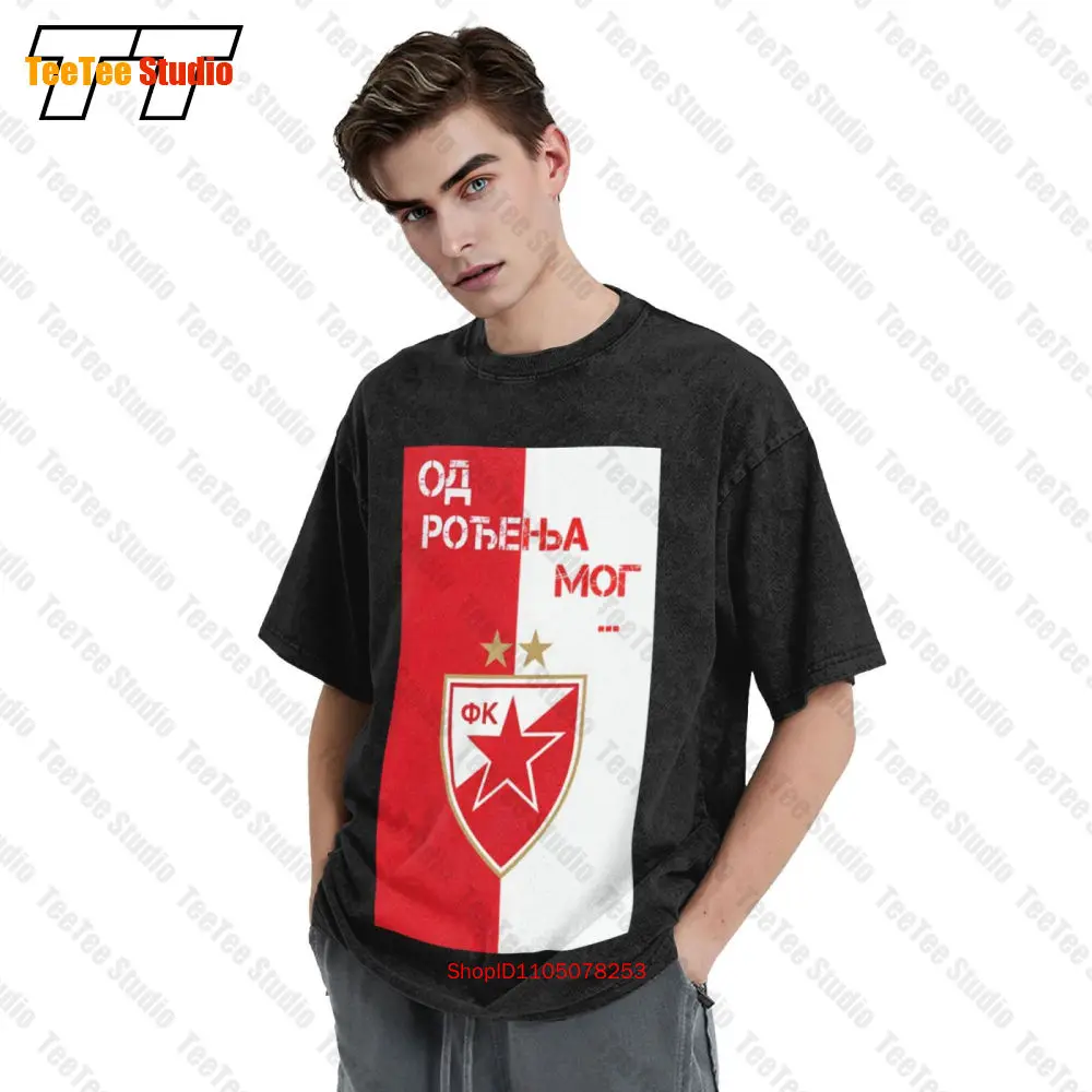 Фото Maglia Meme Fan Stella Rossa Belgrado Serbia Crvena Zvezda Винтажная футболка большого размера 03UO №3