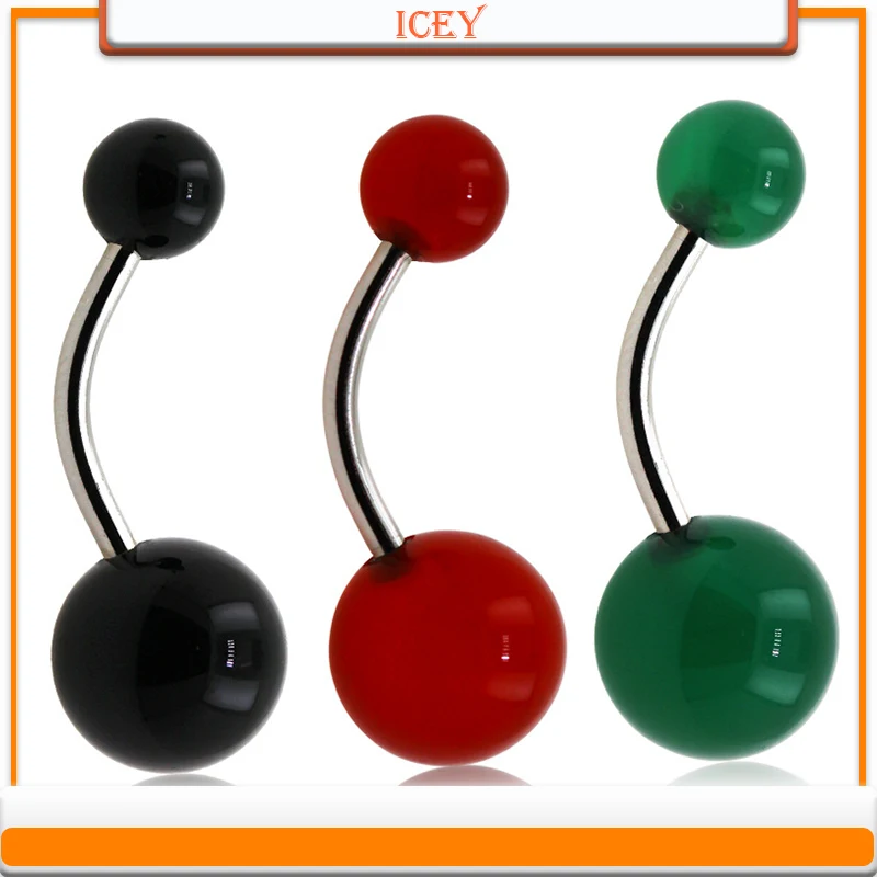 

1pc Natural stone belly ring Stainless steel navel stud Zinc alloy belly navel jewelry Piercing products belly body jewelry