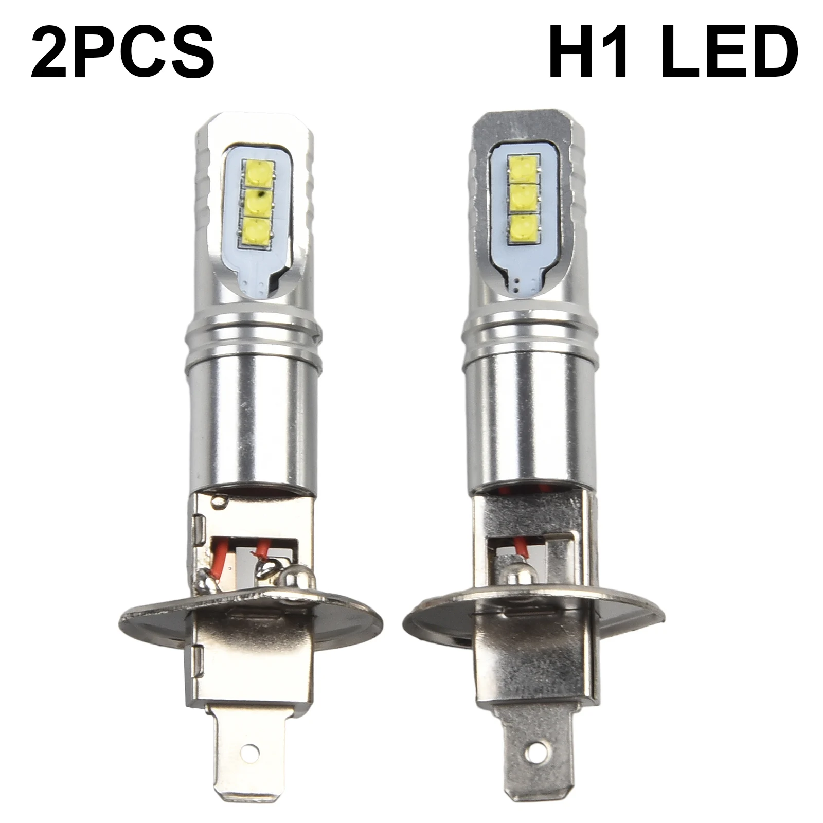 

6 LEDs/bulb H1 LED Bulbs DRL Easy Installation Front Headlight High Low Beam Fog Lamp Left Metal Right Durable