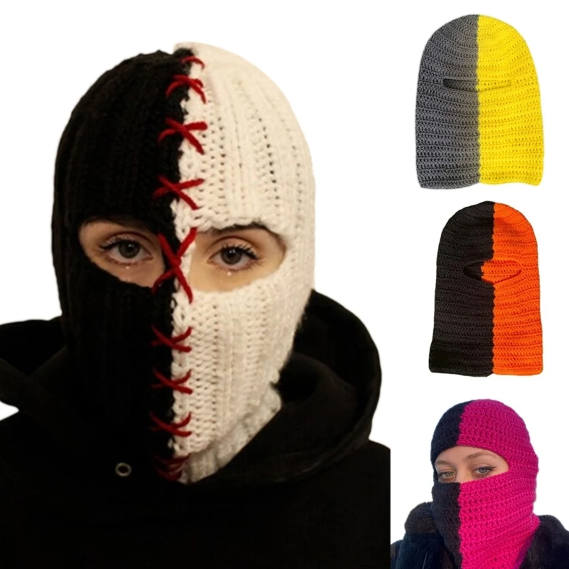 

Balaclava Hat Horrid Skull Crochet Hat Caps for Women Men Cosplay Picture Props Scary Ghost Caps Cosplay Halloween Party