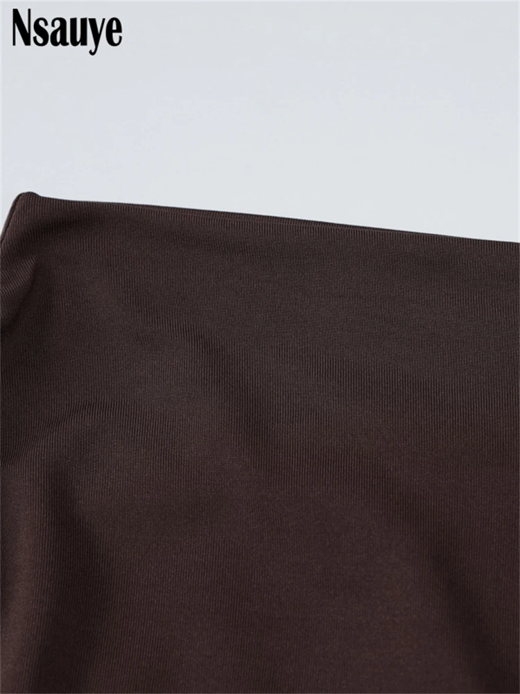 Nsauye комплект из двух предметов топы с длинными рукавами + длинная юбка высокой