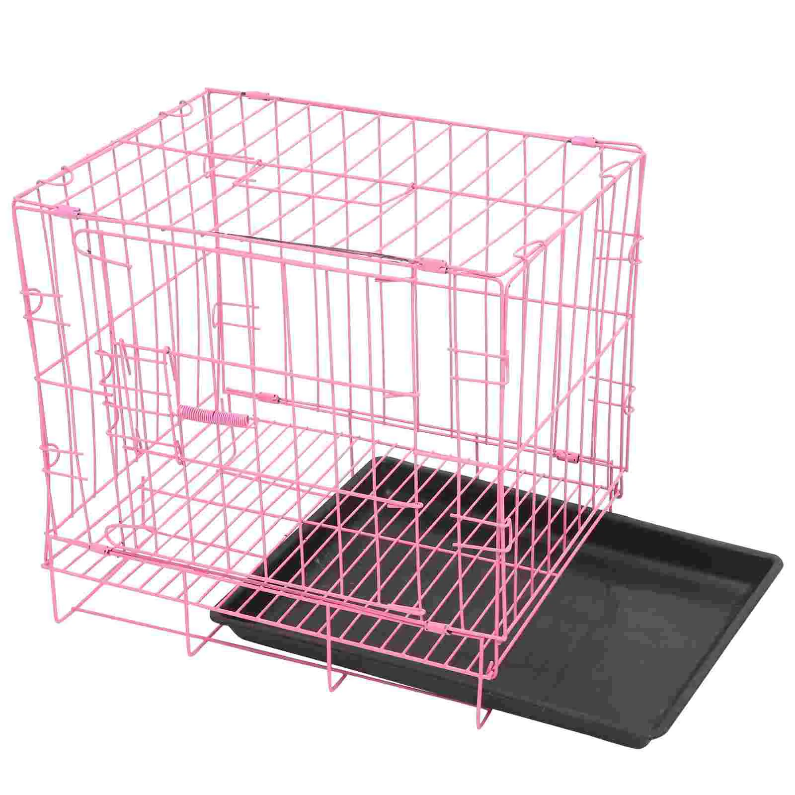 

Folding Small Crates Metal Crate- Wire Kennel with Removable Tray for Small and Medium Cat Rabbit Indoor Crates, Houses& Pens