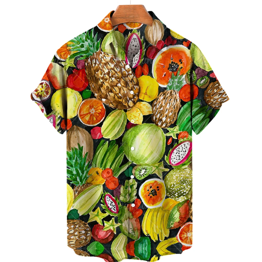 2022 New Hot Sale 3D Print Hawaiian Style Shirts Men Casual Loose Comfortable Light Breathable Shirts