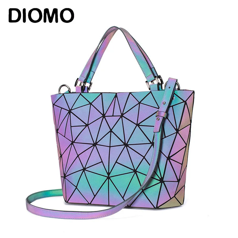 

DIOMO 2022 Sac a Main Femme Luxury Luminous Geometric Handbag Ladies Shoulder Messenger Bag Women Fashion Bucket Bags Female
