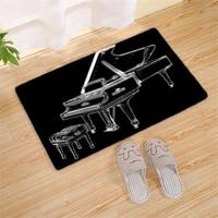 piano mat black dirt resistant anti slip entrance doormat colorful note printing carpet for bedside quick dry polyester bath rug