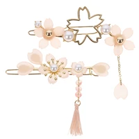 2pcs adorable sakura pearl hair clip hair pin bobby pin hair barrette for girls