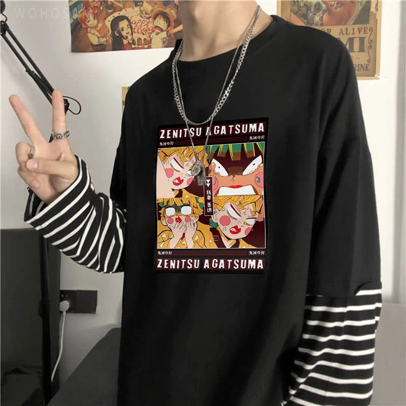 

Funny Japan Anime Demon Slayer Kawaii Agatsuma Zenitsu Long Sleeve T-shirt Fashion Cartoon Summer Fashion Casual Women T Shirt