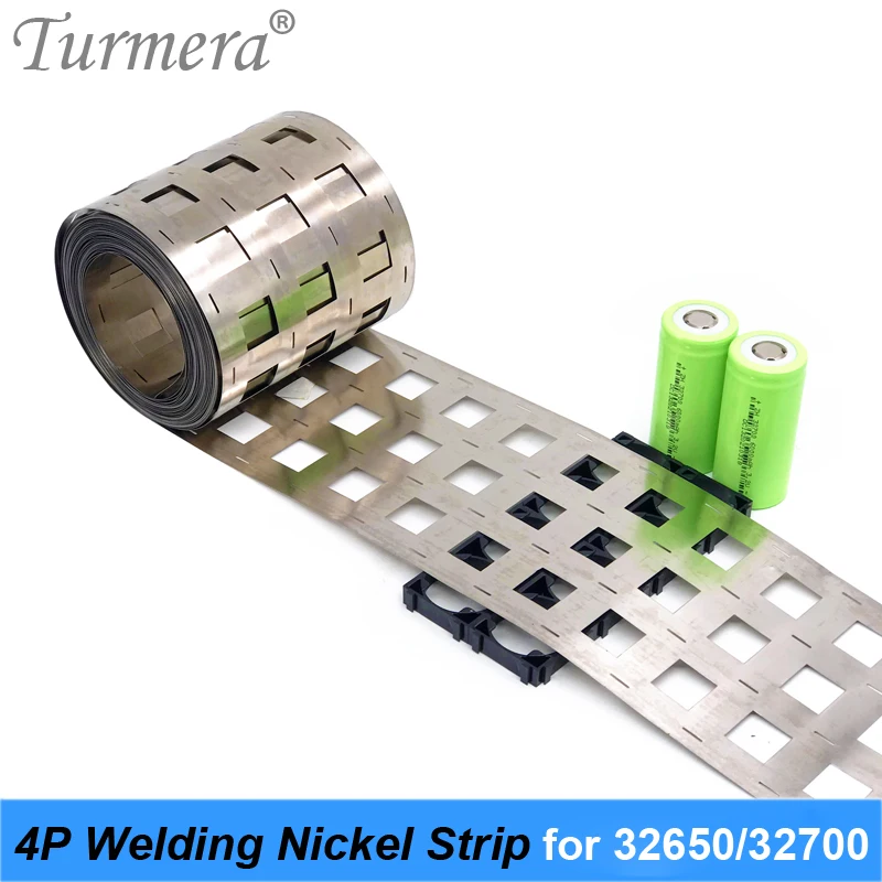 Turmera 32650 32700 4P Welding Nickel 0.15mm Thick for 12V 24V Lifepo4 Battery Solar Panel System  and 36V 48V Electric Bike Use