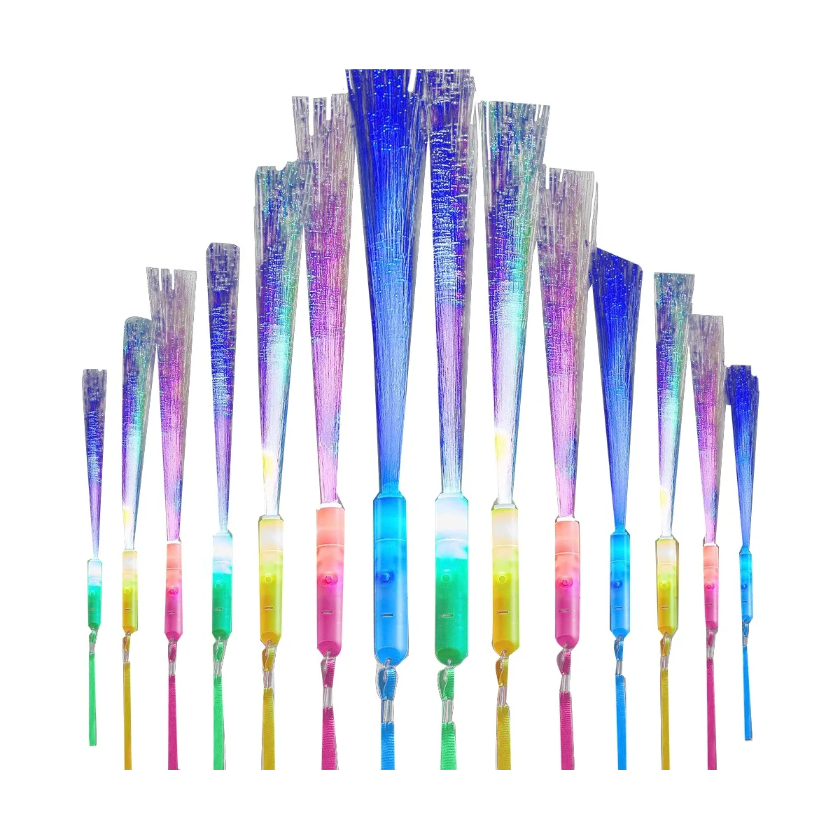 

60 шт Волоконно-оптические палочки, светящиеся палочки со светодиодной подсветкой, мигающие палочки для детей, для дня рождения, свадьбы, Хэллоуина, Рождества