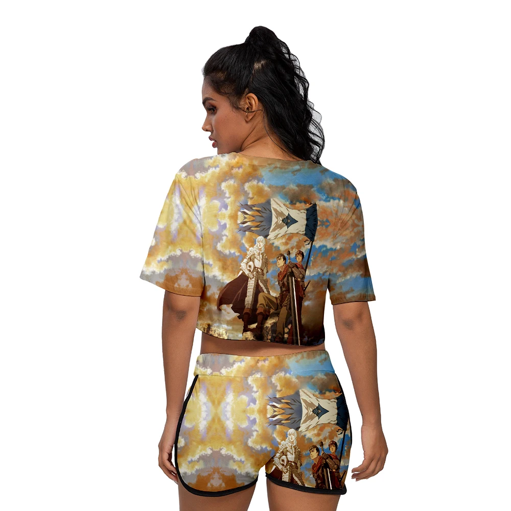 

Весна-Осень 2022, новые модные повседневные короткие топы, Модные дышащие сексуальные футболки, мужские и женские костюмы с 3D Аниме принтом