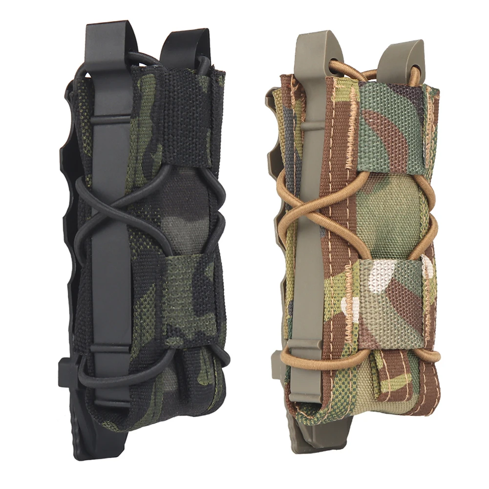

Tactical 9mm Magazine Pouch Pistol Single Mag Bag Molle Flashlight Pouch Torch Holder Hunting Knife Holster Shooting Airsoft