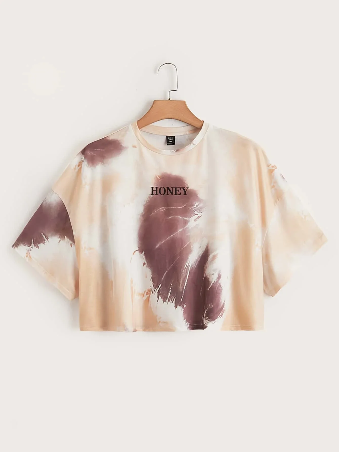 

Plus Tie Dye & Letter Graphic Tee