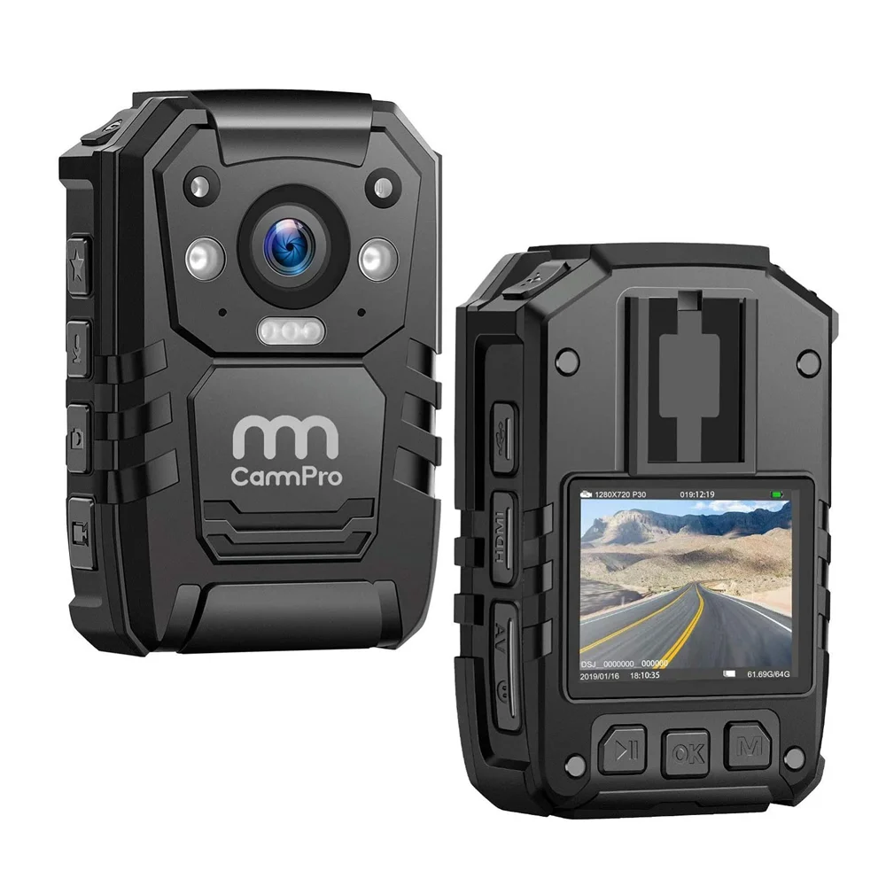 

1296P HD 128GB Premium Portable Body Worn Camera Recorder IP66 Waterproof With GPS Night Vision