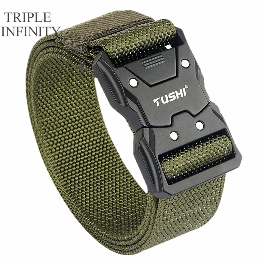 2023 Quick Release Pluggable Buckle  Belt Tough Nylon Military Belt For Men Combat Durable Male Jeans Waisand Hunting