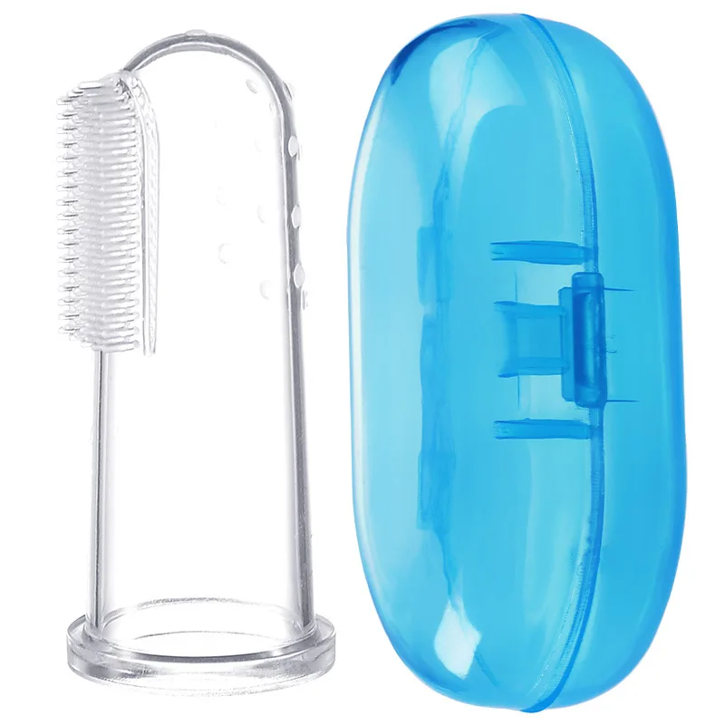 

Baby Toothbrush Dental Care Kids Silicone Clear Finger Brush Teether Massage Soft With Box Infant Boys Girls Teething Cleaner