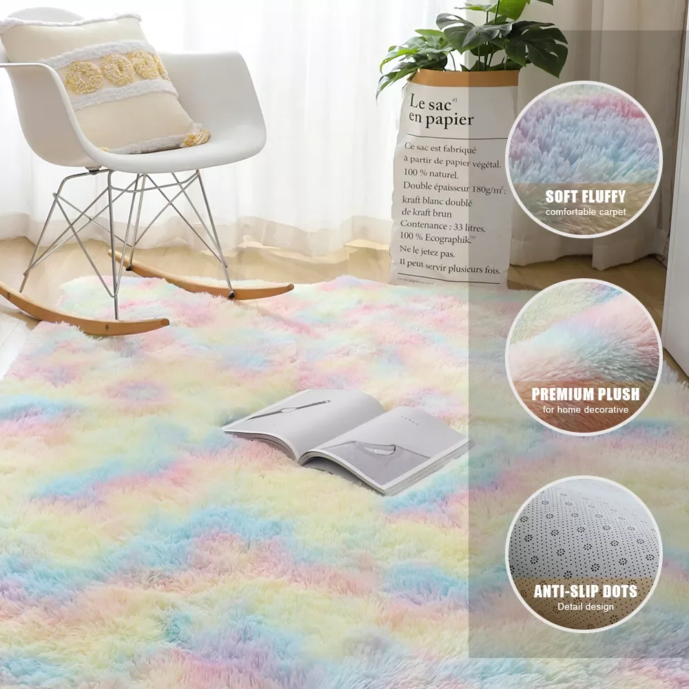 

2023 Gray Carpet for Living Room Plush Rug Bed Room Floor Fluffy Mats Anti-slip Home Decor Rugs Soft Velvet Carpets Kids Room Bl