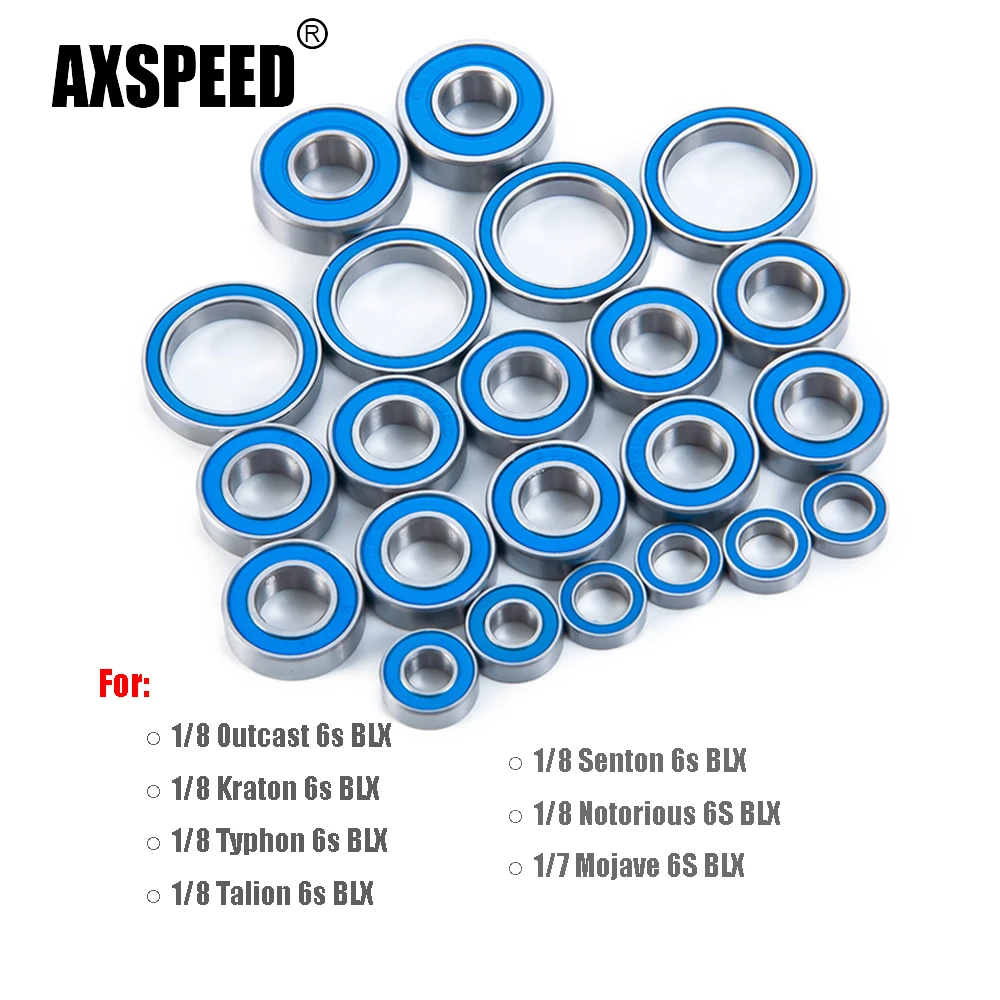 

AXSPEED 22Pcs Wheel Hub Axle Sealed Bearing Kit for 6S 1/8 Outcast RC Crawler Car Truck Model Upgrade Parts Accessories