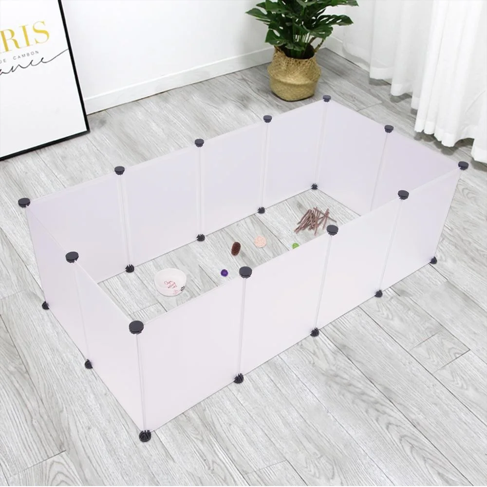 

White Indoor DIY Playpen Exercise Training for Small Animals Puppy Rabbits Bunnies Kittens Cat Dog Pet Fence