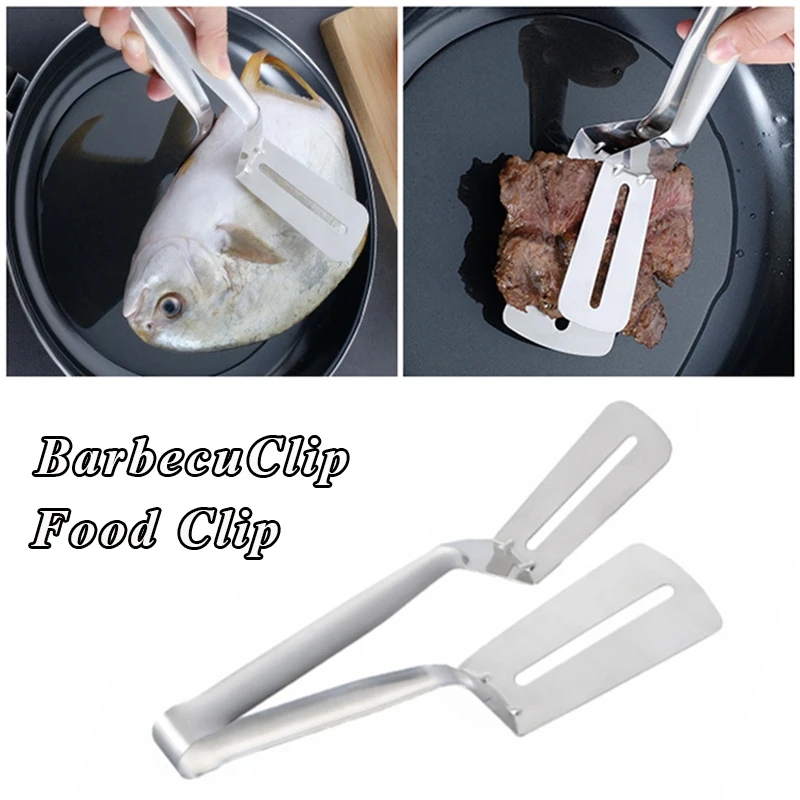 

Stainless Steel Kitchen Clip Barbecue Tongs Fried Shovel BBQ Clip Tong Bread Steak Meat Vegetable Clamp Kitchen Bbq Cooking Tool
