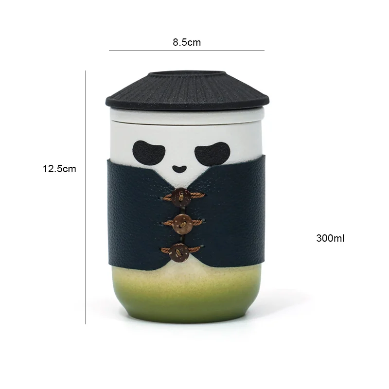 

Керамический чайный набор в виде панды, наборы для путешествий, чайные чашки кунг-фу, популярные чайники, 300 мл, чашки 60 мл, 40 мл, Подарочная коробка, зеленый, черный, 2 цвета