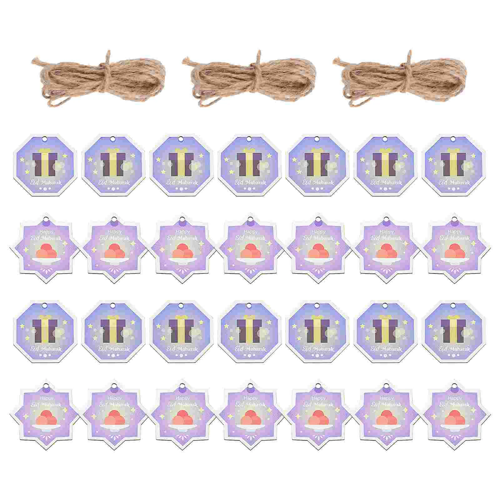 

40Pcs Eid Themed Party Wooden Ornaments Festival Hanging Ornaments Party Decors
