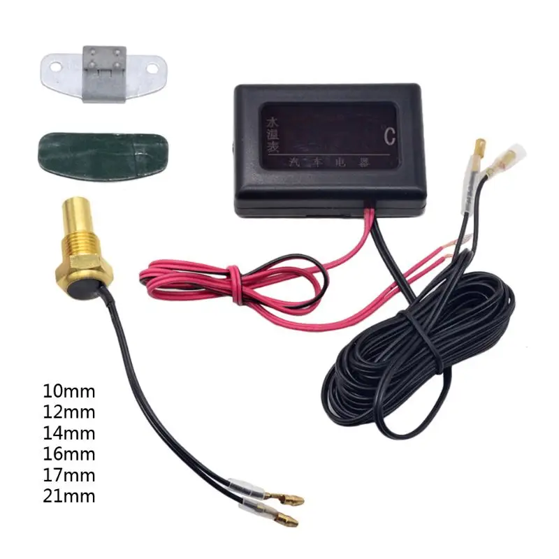 

12/24v Car Digital Water Temperature Gauges Sensor 10/12/14/16/17/21mm Universal