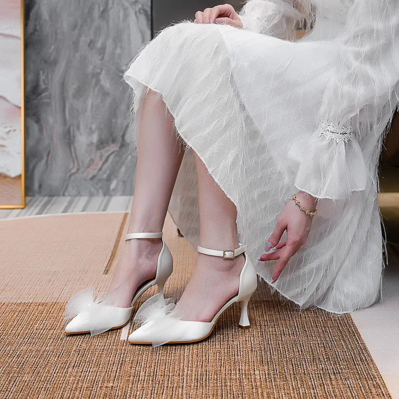 VIOCNE Туфли на квадратном каблуке женская обувь сандалии с острым носком