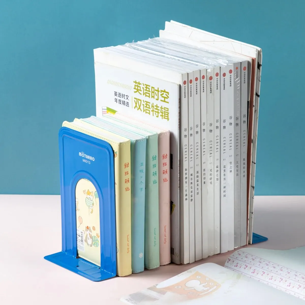 Набор Из 2 Предметов MOTARRO Металлические Подставки Для Книг Черный Синий Держатель