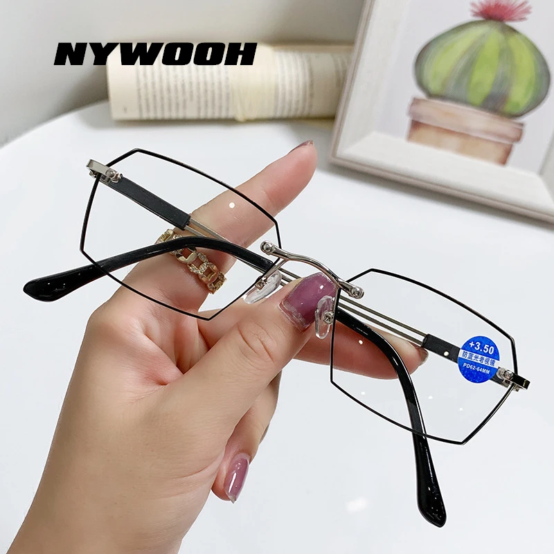 

Очки для чтения NYWOOH с защитой от сисветильник света, для мужчин и женщин, металлические очки для пресбиопии, компьютерные очки для дальнозоркости + 1,0 1,5 2,0 2,5 до 4,0