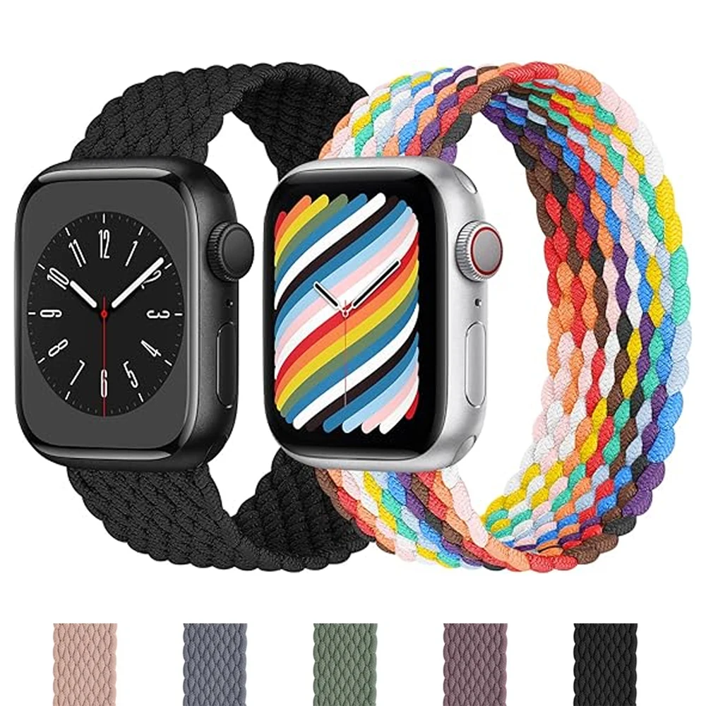

Ремешок Плетеный для Apple Watch Band 44 мм 45 мм 49 мм 40 мм 41 мм 42 мм 44 мм, браслет-петля Correa для iWatch Ultra 2 series 9 7 SE 6 8 5 4