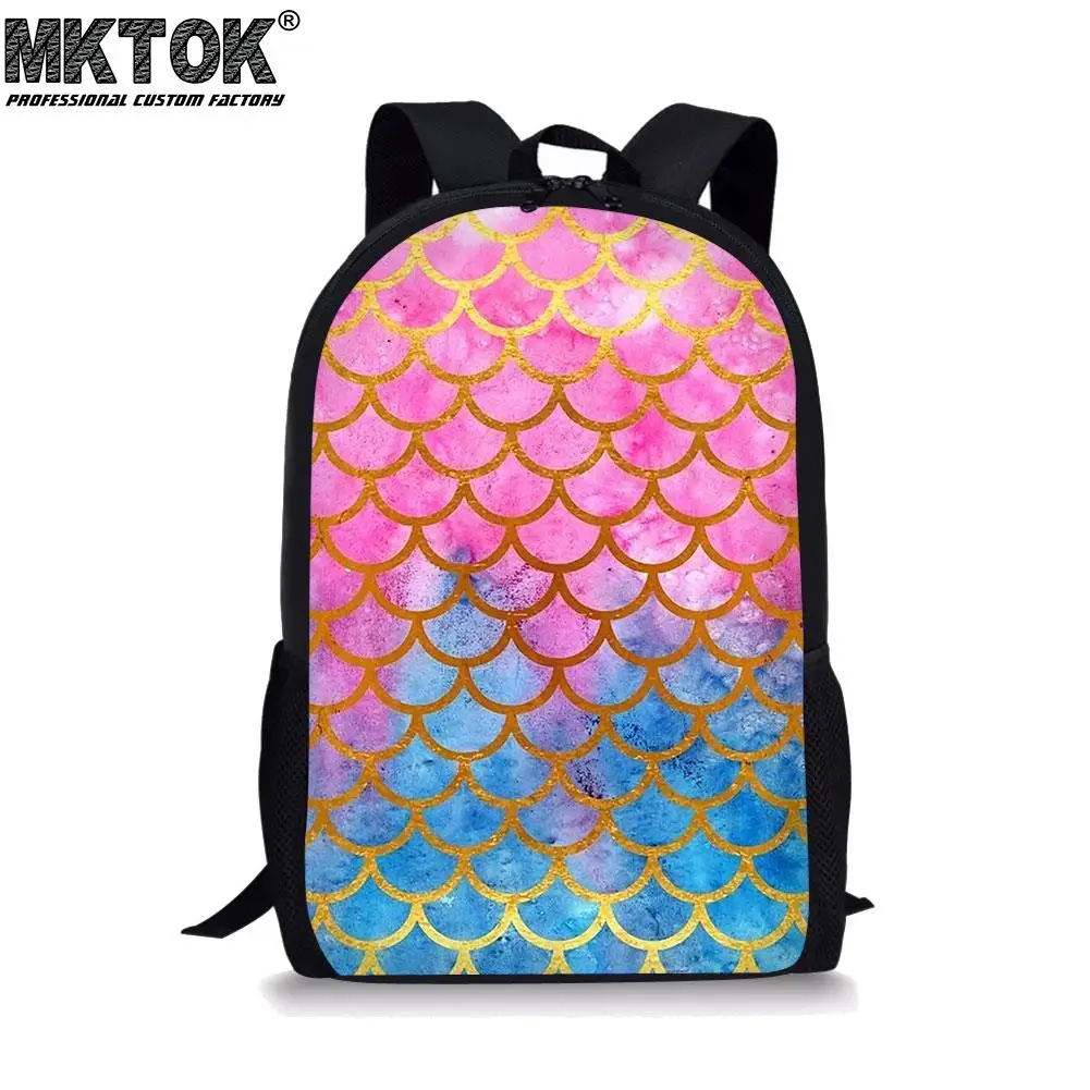 Colorful Scale Print School Bags for Girls Swanky Laptop Women's Backpack Personalized Customized Students Satchel Free Shipping